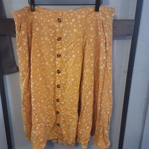 Torrid Mustard Yellow Dandelion Midi Skirt